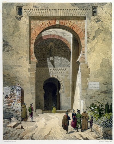 The Gate of Justice, Entrance to the Alhambra, Granada by Leon Auguste Asselineau